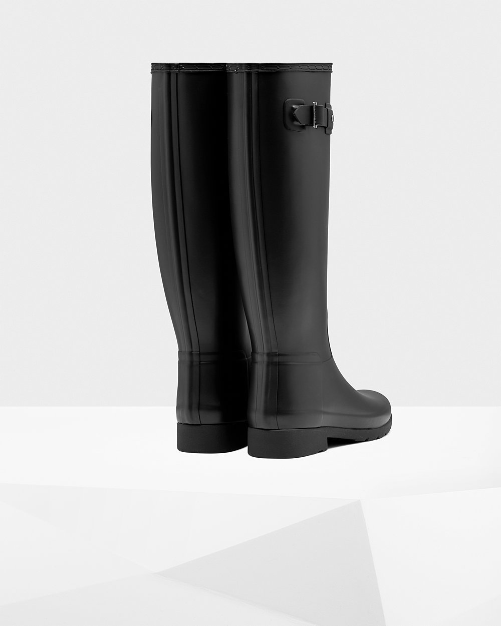 Womens Tall Rain Boots - Hunter Refined Slim Fit (91KHVUANO) - Black